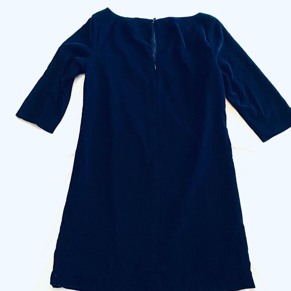 Banana Republic blue velvet mini dress Size 4 elegant holiday party sheath - Picture 4 of 10